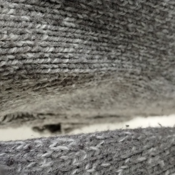 St. Johns Bay women's large vintage cable knit sweater gray large collar pockets - Picture 5 of 13